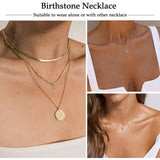 14K Gold Plated Dainty Emerald Birthstone Necklace for Women