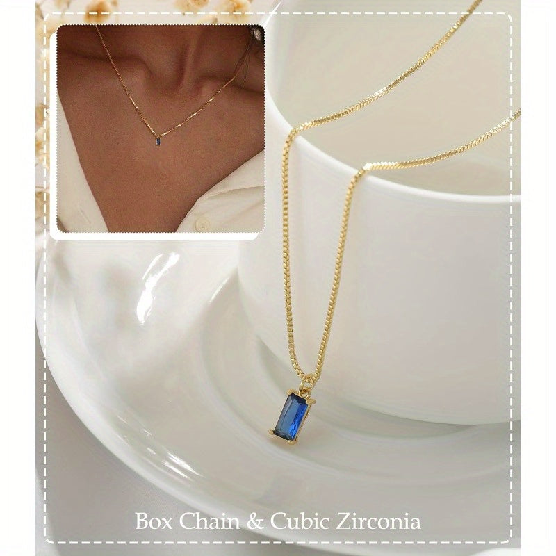 14K Gold Plated Dainty Emerald Birthstone Necklace for Women