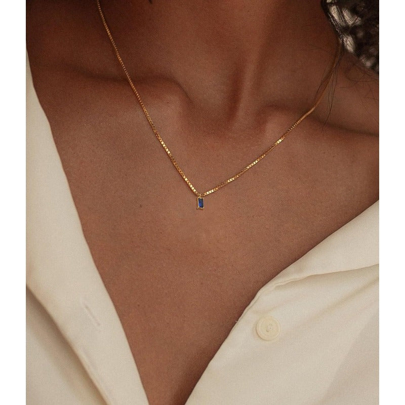 14K Gold Plated Dainty Emerald Birthstone Necklace for Women