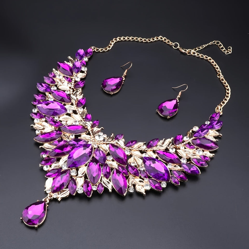 Vintage Luxury Synthetic & Crystal Jewelry Set