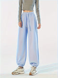 Women's Solid Color Jogger Sweatpants - Casual, Drawstring, Elastic Waist, Comfortable, Fall and Winter Essentials, Soft and Cozy Pants for Everyday Wear