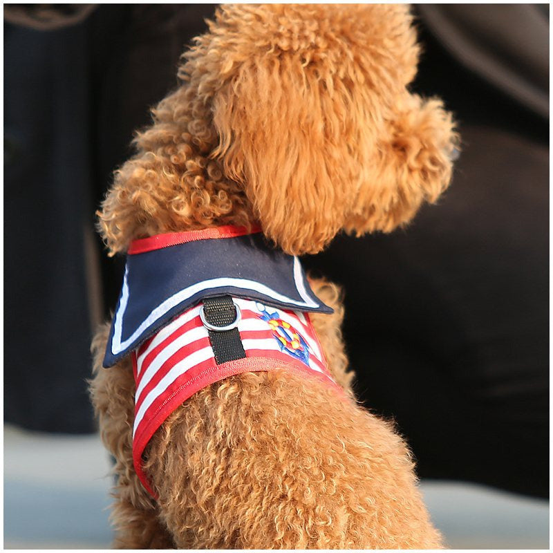 1pc/2pcs Cute Comfort Dog Harness Vest Set - Red and Blue - Adjustable, No-Pull, Reflective, Breathable, and Durable for Small Dog for Easy Walking Experience - Basic Leashes - Stripe Sailor Theme - Pet Gifts and Accessories