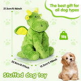 Interactive Plush Dog Toy with Squeaker - Green Dinosaur Design, Durable Chew-Resistant, Soft Plush Texture, Ideal for Pet, Dog Toys, Pet Gifts, Playful Pet Accessory, Chewresistant Material