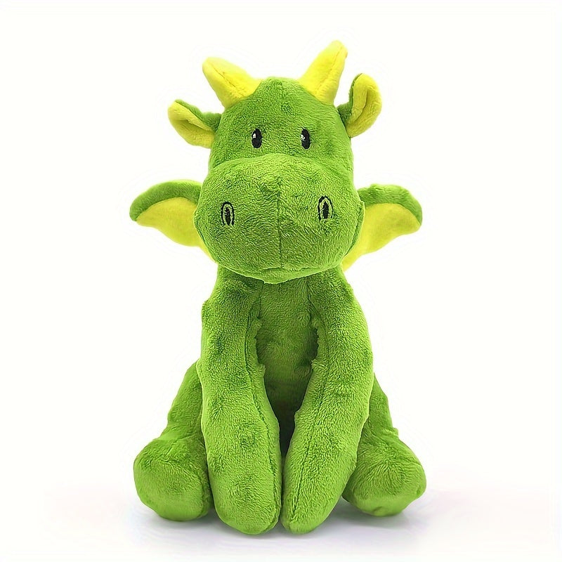Interactive Plush Dog Toy with Squeaker - Green Dinosaur Design, Durable Chew-Resistant, Soft Plush Texture, Ideal for Pet, Dog Toys, Pet Gifts, Playful Pet Accessory, Chewresistant Material