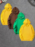 4pcs, Premium Solid Color Hooded Sweatshirts for Men - Fashion Hoodies with Kangaroo Pocket, Long Sleeve, Casual Outdoors and Sports Wear - Fall and Winter Essentials