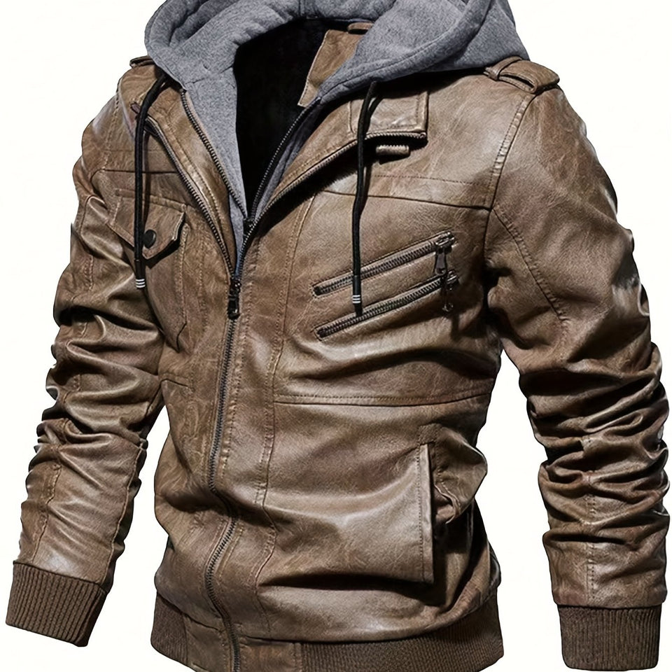 Men's Casual Hooded Warm Jacket, Cold Weather Jacket, Winter Outerwear, Casual Style, Streetwear Fashion, Quality Stitching, Zipup Hoodie, Unisex Style, Casual Attire, Winter Essentials