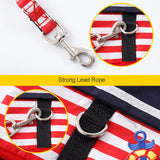 1pc/2pcs Cute Comfort Dog Harness Vest Set - Red and Blue - Adjustable, No-Pull, Reflective, Breathable, and Durable for Small Dog for Easy Walking Experience - Basic Leashes - Stripe Sailor Theme - Pet Gifts and Accessories