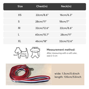 1pc/2pcs Cute Comfort Dog Harness Vest Set - Red and Blue - Adjustable, No-Pull, Reflective, Breathable, and Durable for Small Dog for Easy Walking Experience - Basic Leashes - Stripe Sailor Theme - Pet Gifts and Accessories