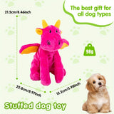 Interactive Plush Dog Toy with Squeaker - Green Dinosaur Design, Durable Chew-Resistant, Soft Plush Texture, Ideal for Pet, Dog Toys, Pet Gifts, Playful Pet Accessory, Chewresistant Material