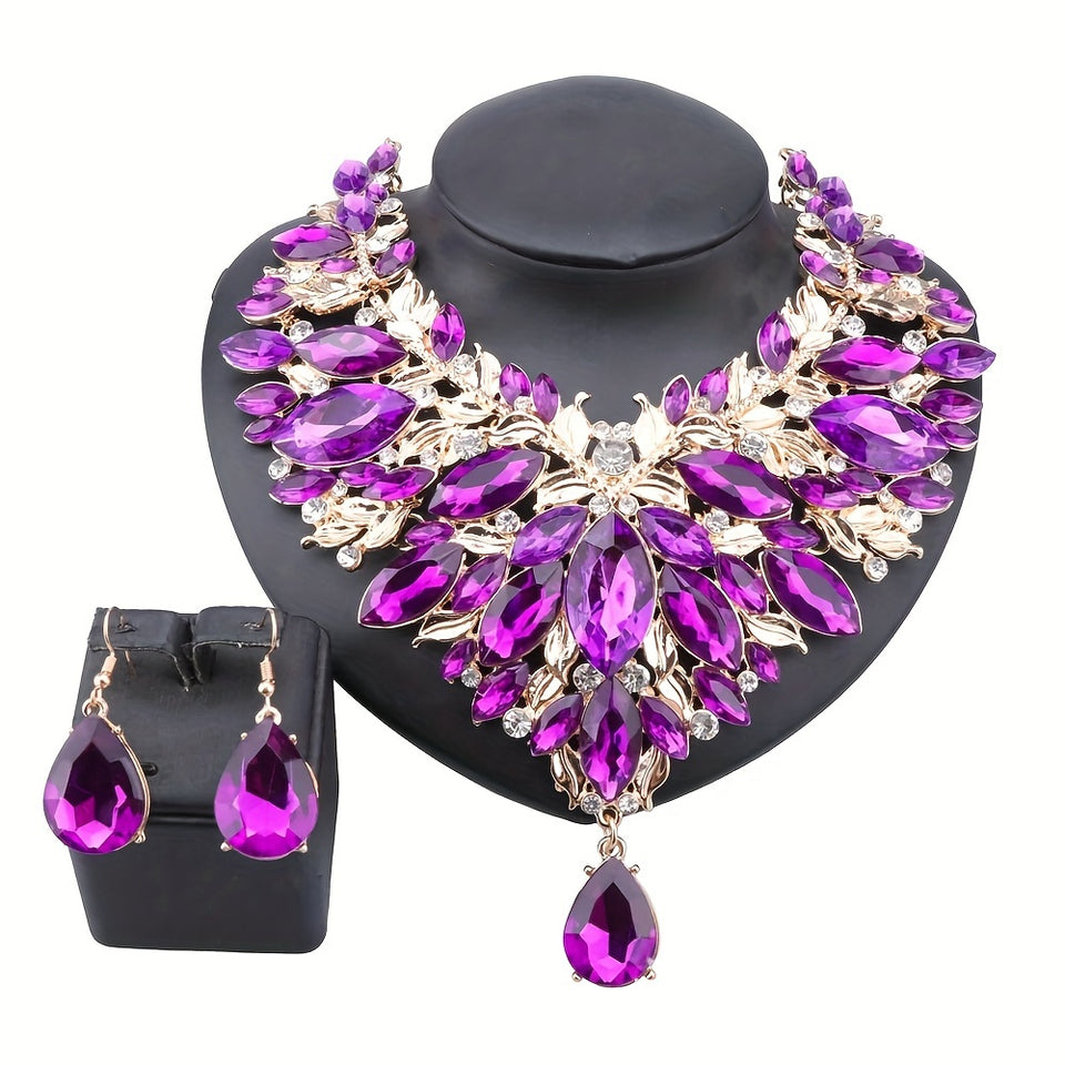 Vintage Luxury Synthetic & Crystal Jewelry Set