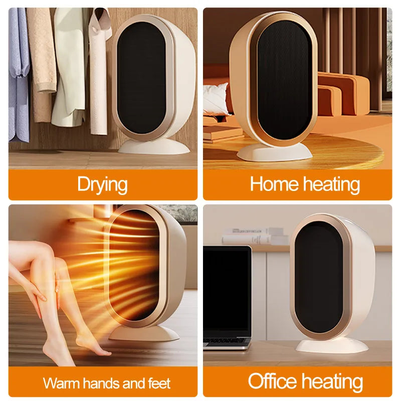 HOMFISHElectric Heater PTC Fast Heating Desktop Warm Air Heater Energy Saving Warmer Fan Warmer Machine Home Desk Fan Air Heater