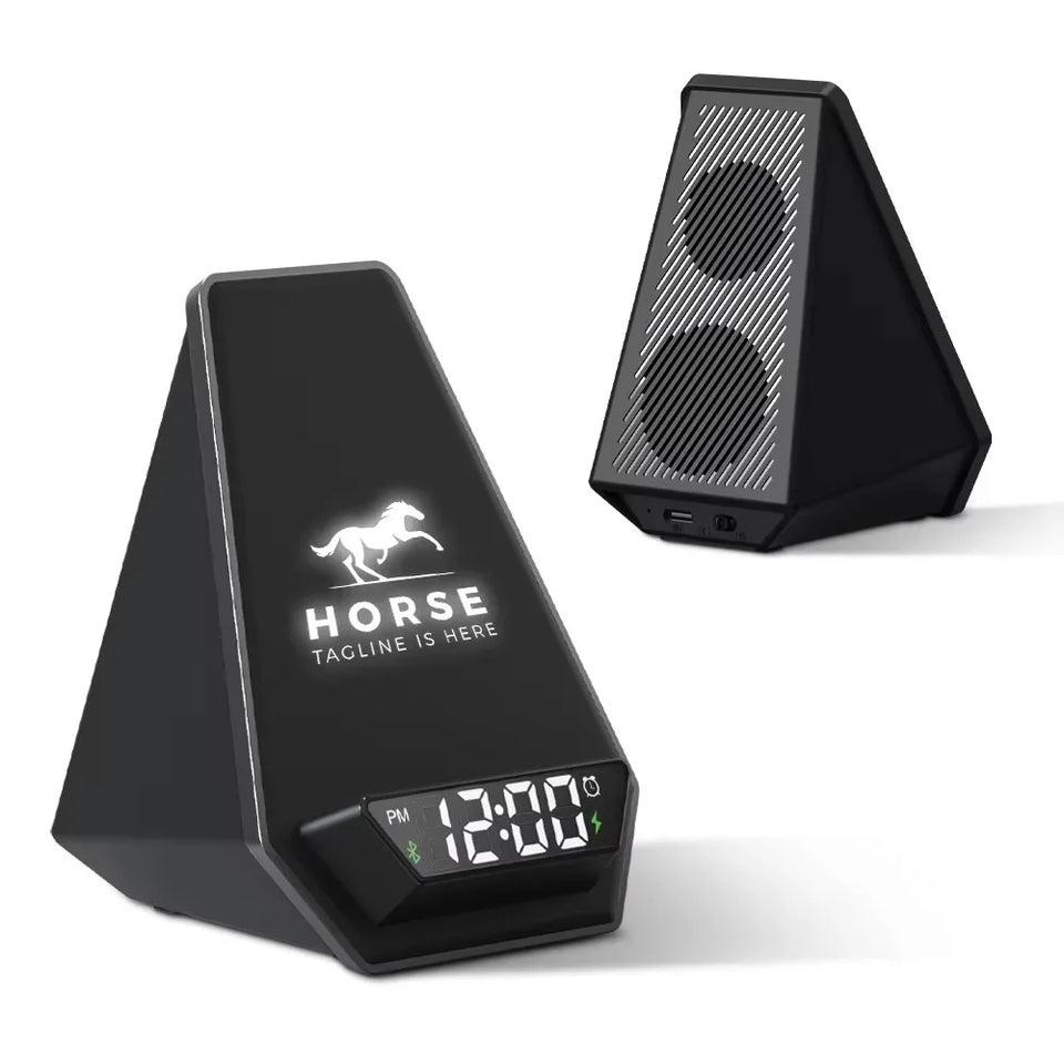 2023 Gadgets Electronic Innovative Wireless Charging BT Speaker Alarm Clock Snooze Mode Speakers Made in China Battery Plastic