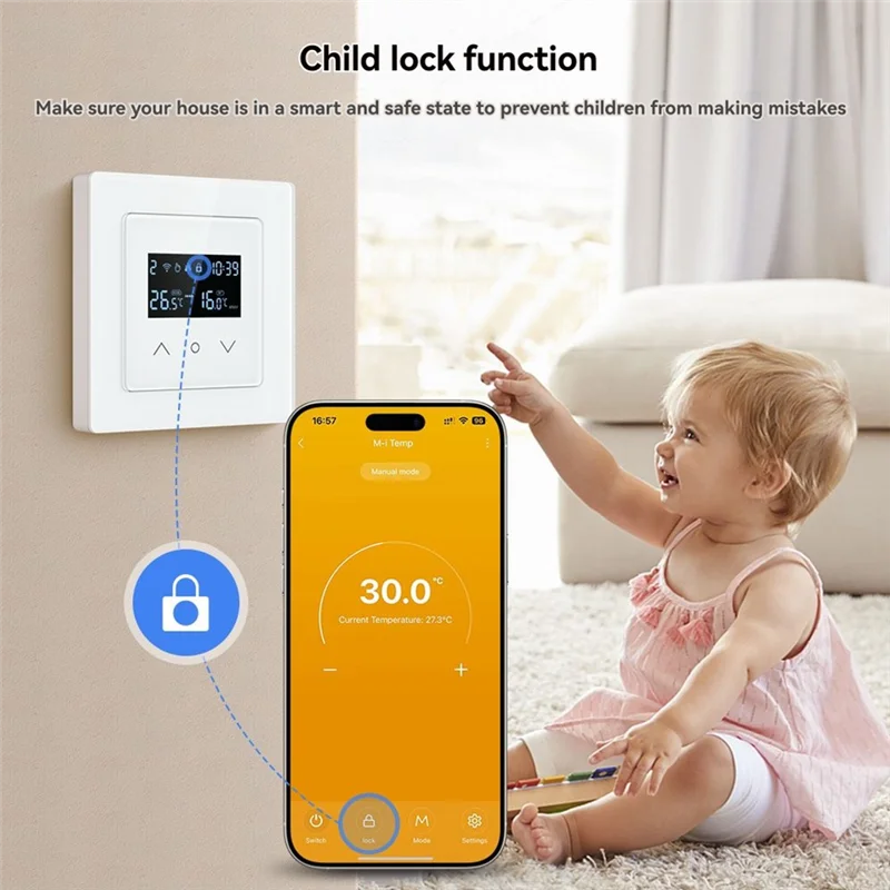 BTLIFE-Smart Thermostat House Wifi Tuya Technology LCD Digital Display For Home Room Temperature Control