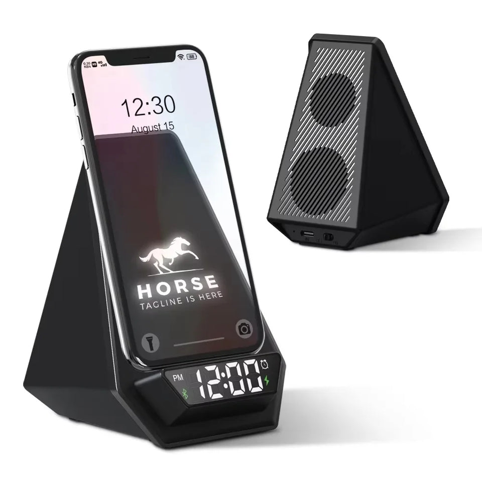 2023 Gadgets Electronic Innovative Wireless Charging BT Speaker Alarm Clock Snooze Mode Speakers Made in China Battery Plastic