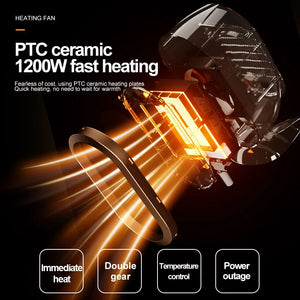 HOMFISHElectric Heater PTC Fast Heating Desktop Warm Air Heater Energy Saving Warmer Fan Warmer Machine Home Desk Fan Air Heater