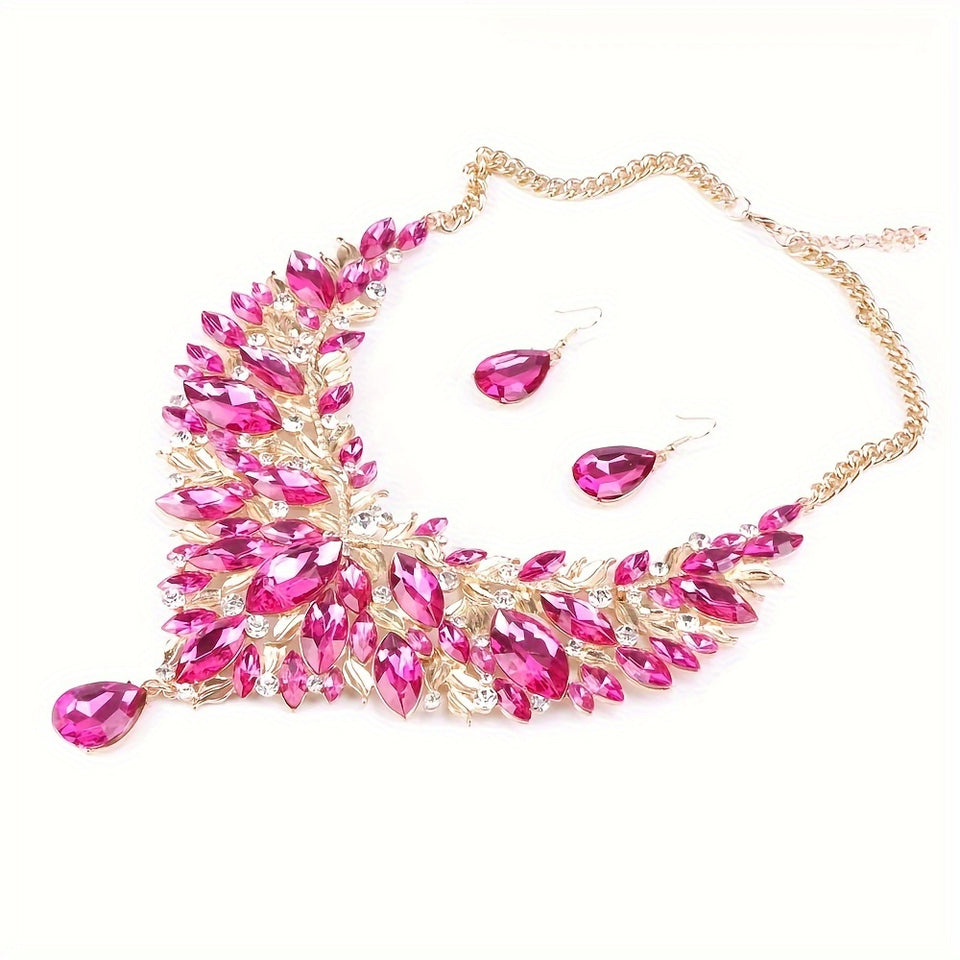Vintage Luxury Synthetic & Crystal Jewelry Set