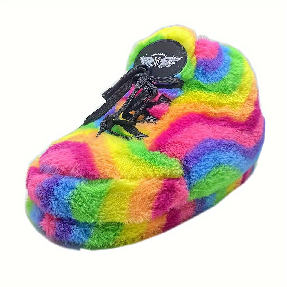 Winter Warm Home Shoes Women's Plush Sneakers Slippers Indoor Floor Sliders, Cozy House Shoes, Indoor Footwear, Slipon Slippers, Simple Style, Plush Fabric, Soft Lining, Warm Slippers, Cozy Footwear, Winter Essentials, Home C