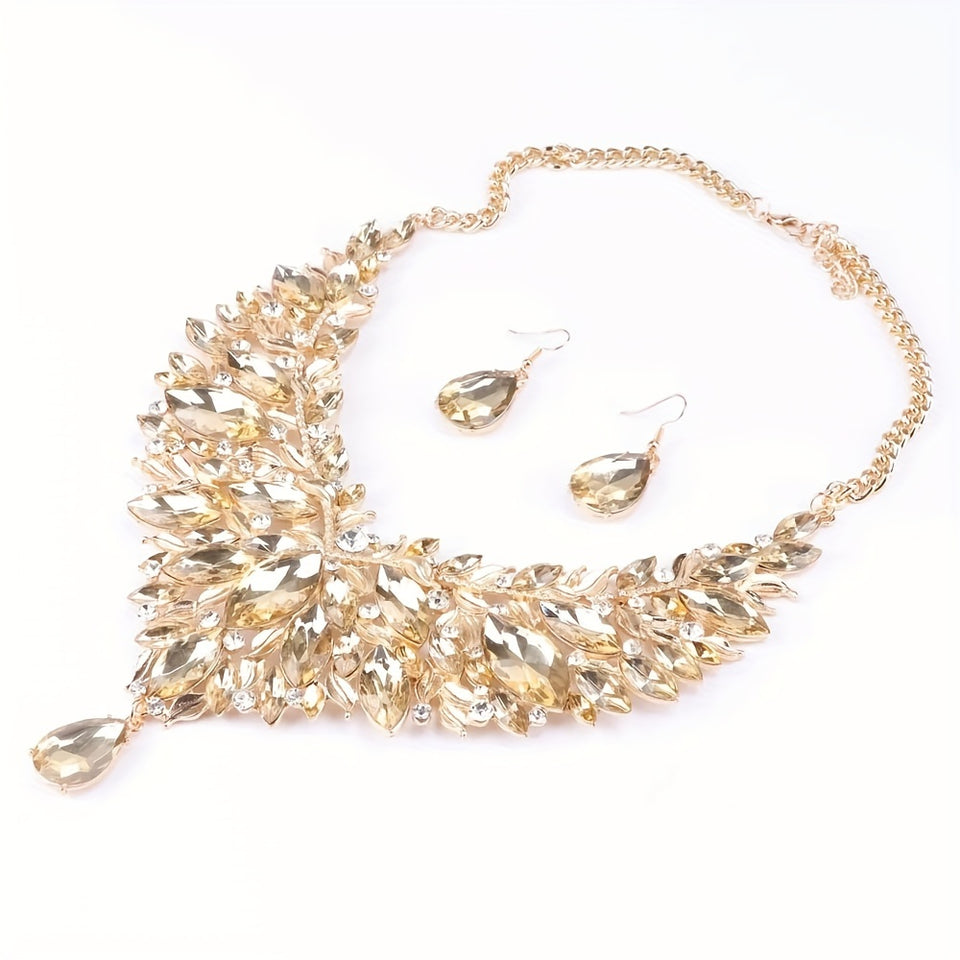 Vintage Luxury Synthetic & Crystal Jewelry Set