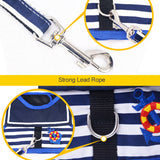 1pc/2pcs Cute Comfort Dog Harness Vest Set - Red and Blue - Adjustable, No-Pull, Reflective, Breathable, and Durable for Small Dog for Easy Walking Experience - Basic Leashes - Stripe Sailor Theme - Pet Gifts and Accessories
