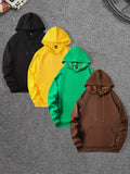 4pcs, Premium Solid Color Hooded Sweatshirts for Men - Fashion Hoodies with Kangaroo Pocket, Long Sleeve, Casual Outdoors and Sports Wear - Fall and Winter Essentials