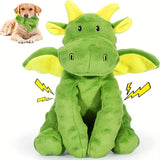 Interactive Plush Dog Toy with Squeaker - Green Dinosaur Design, Durable Chew-Resistant, Soft Plush Texture, Ideal for Pet, Dog Toys, Pet Gifts, Playful Pet Accessory, Chewresistant Material