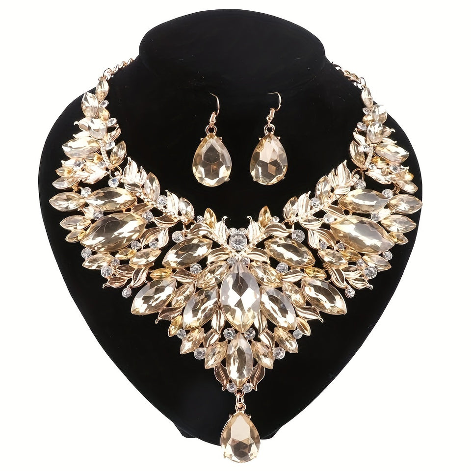 Vintage Luxury Synthetic & Crystal Jewelry Set