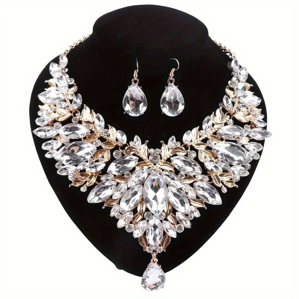 Vintage Luxury Synthetic & Crystal Jewelry Set