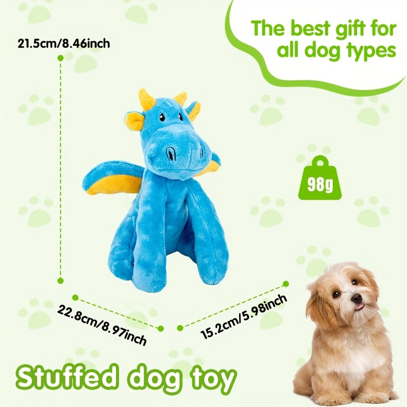 Interactive Plush Dog Toy with Squeaker - Green Dinosaur Design, Durable Chew-Resistant, Soft Plush Texture, Ideal for Pet, Dog Toys, Pet Gifts, Playful Pet Accessory, Chewresistant Material
