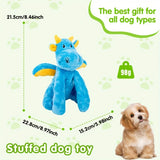 Interactive Plush Dog Toy with Squeaker - Green Dinosaur Design, Durable Chew-Resistant, Soft Plush Texture, Ideal for Pet, Dog Toys, Pet Gifts, Playful Pet Accessory, Chewresistant Material